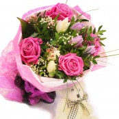 Pink Hand tied with Teddy